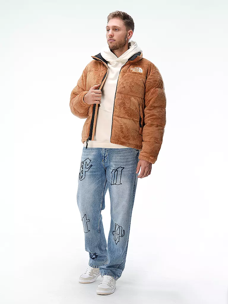 THE NORTH FACE | Daunensteppjacke in Felloptik NUPTSE | Marrón claro