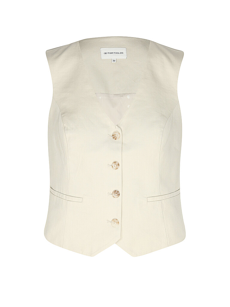 Tom Tailor Chaleco crema 42