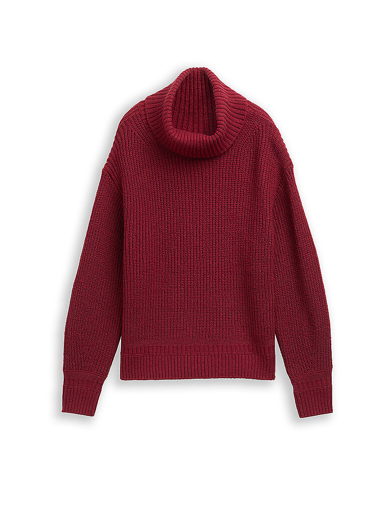 Jersey de cuello alto rojo oscuro XS