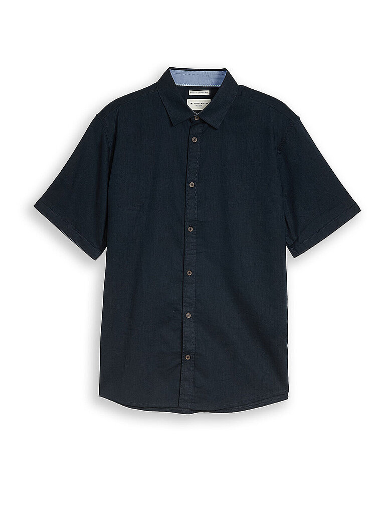 Camisa de lino azul oscuro XL