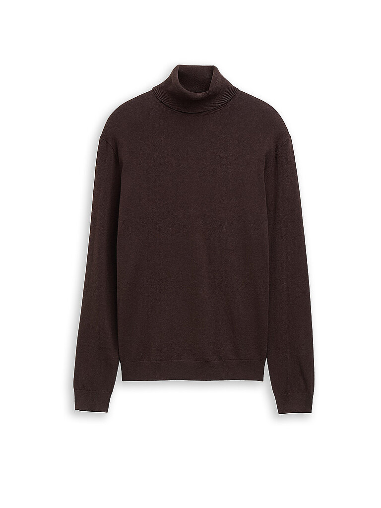Tom Tailor Jersey de cuello alto marrón