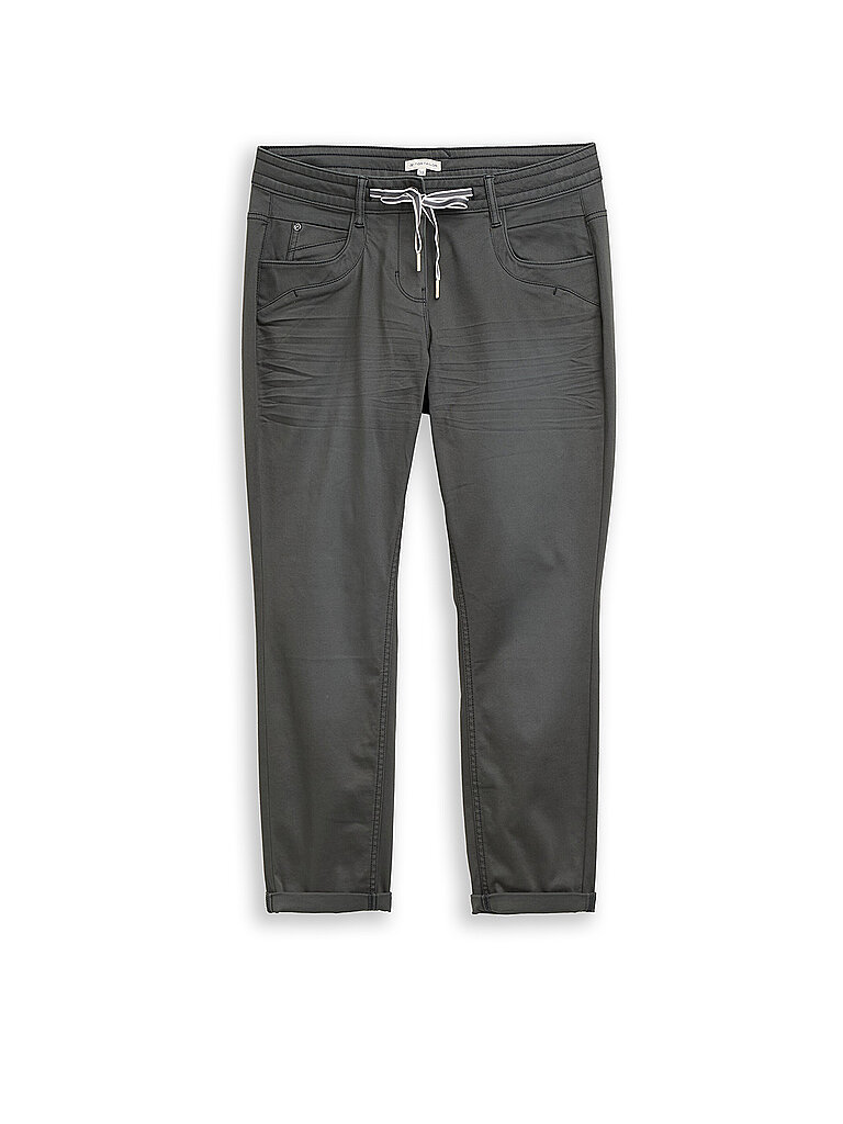 Tom Tailor Pantalón Tapered Relaxed Fit 7/8 verde oscuro