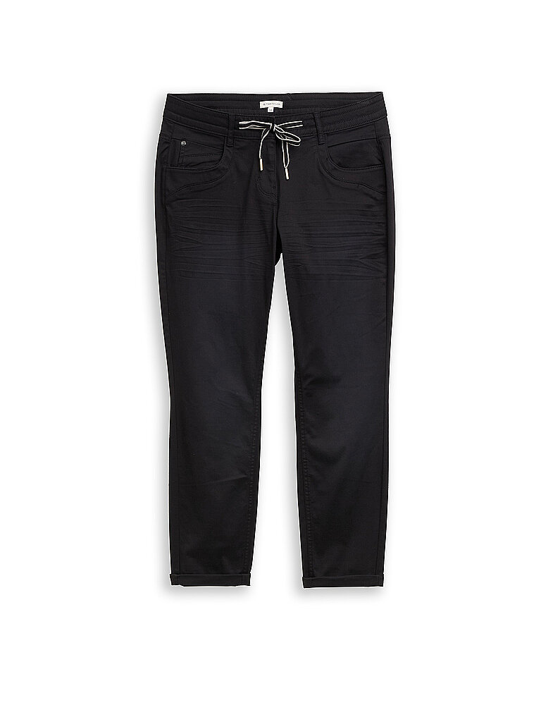 Tom Tailor Pantalón Tapered Relaxed Fit 7/8 negro