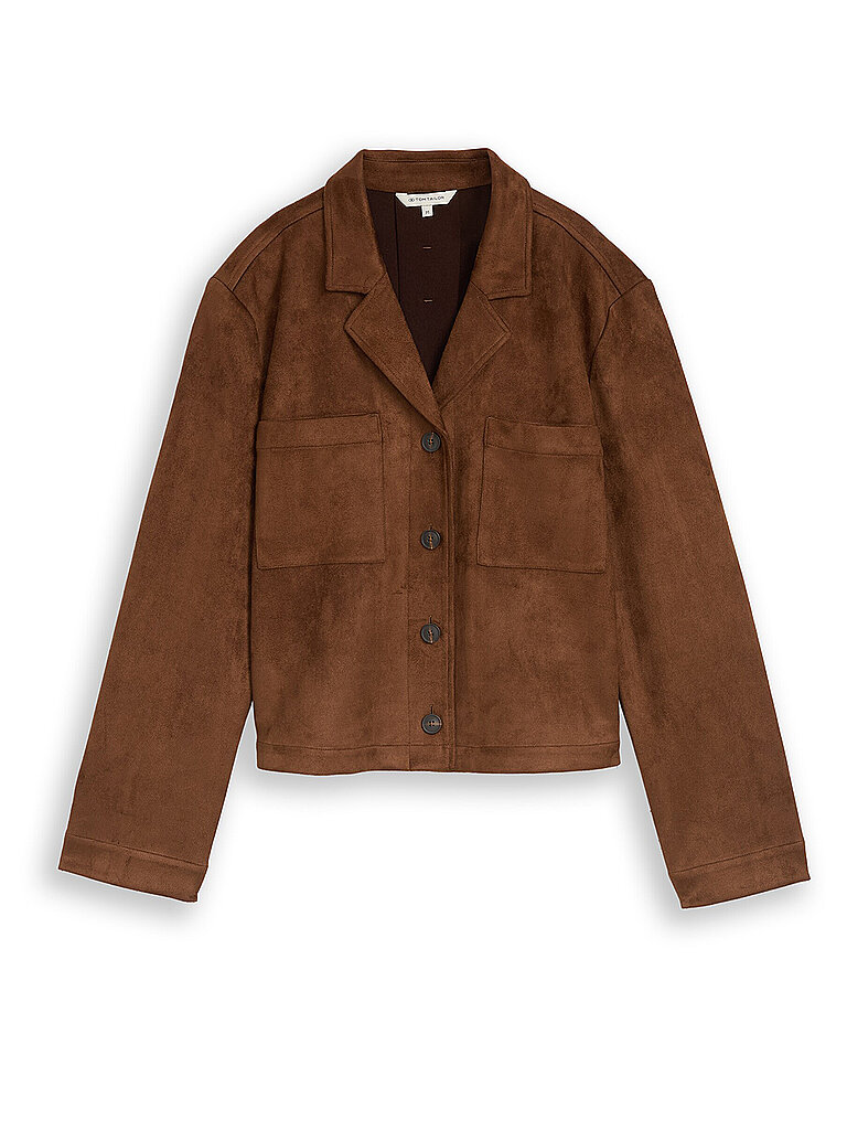 Tom Tailor Chaqueta efecto piel marrón