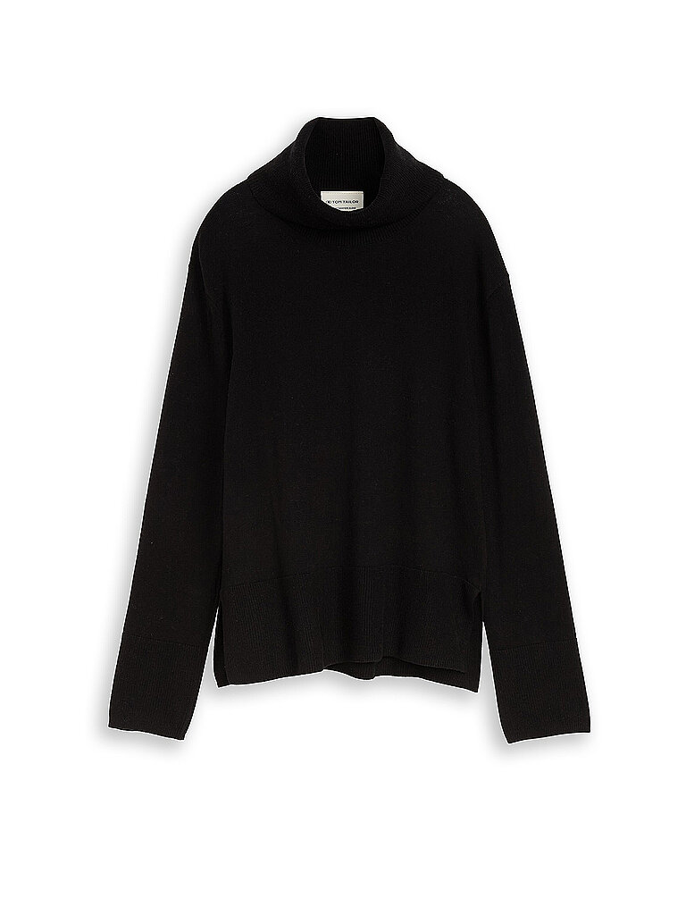 Tom Tailor Jersey de cuello alto negro