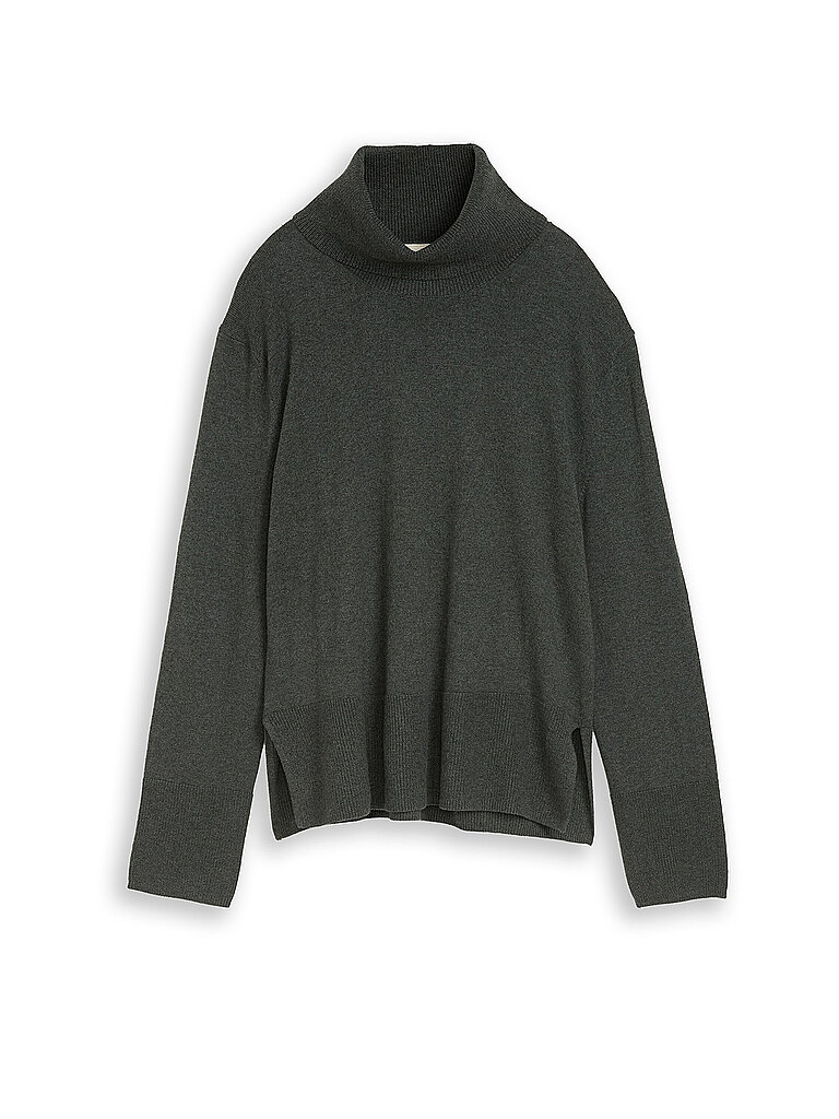 Tom Tailor Jersey de cuello alto gris