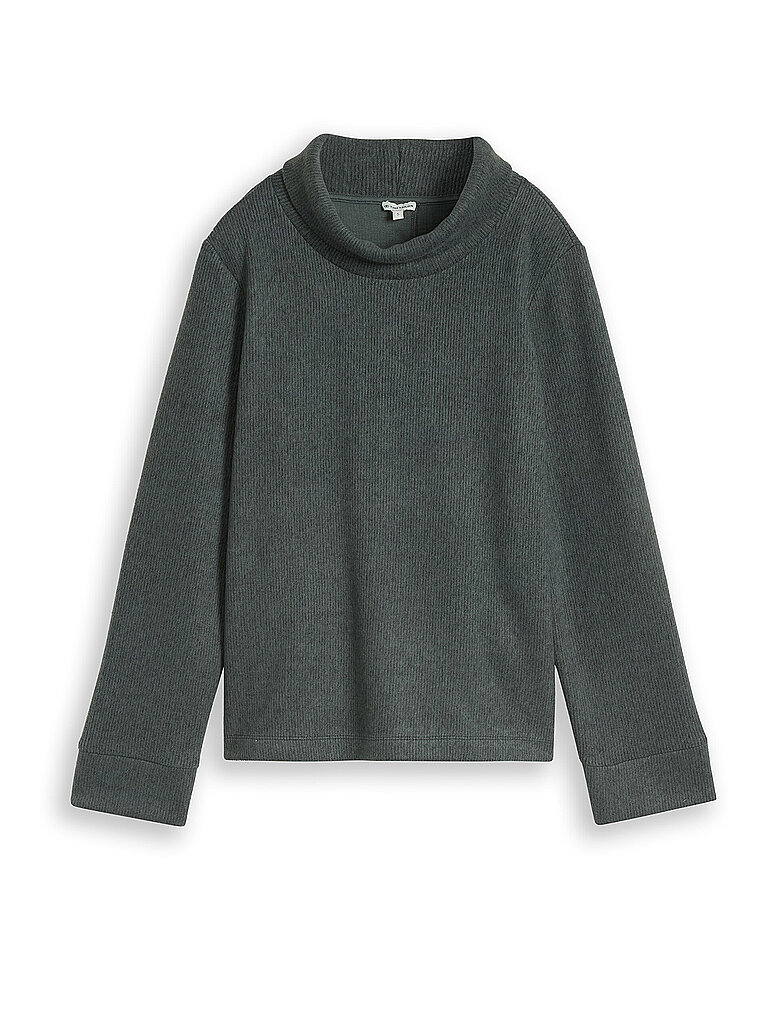 Tom Tailor Jersey de cuello alto verde oscuro