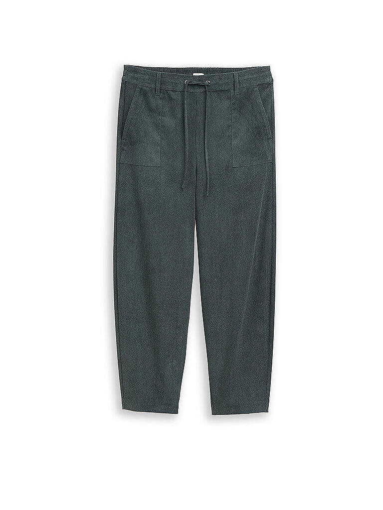 Tom Tailor Pantalones de pana Barrel Leg verde oscuro