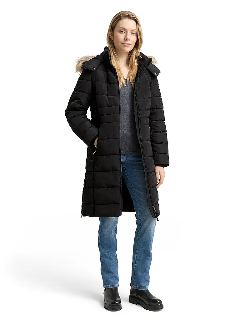 TOM TAILOR | Abrigo acolchado | Negro