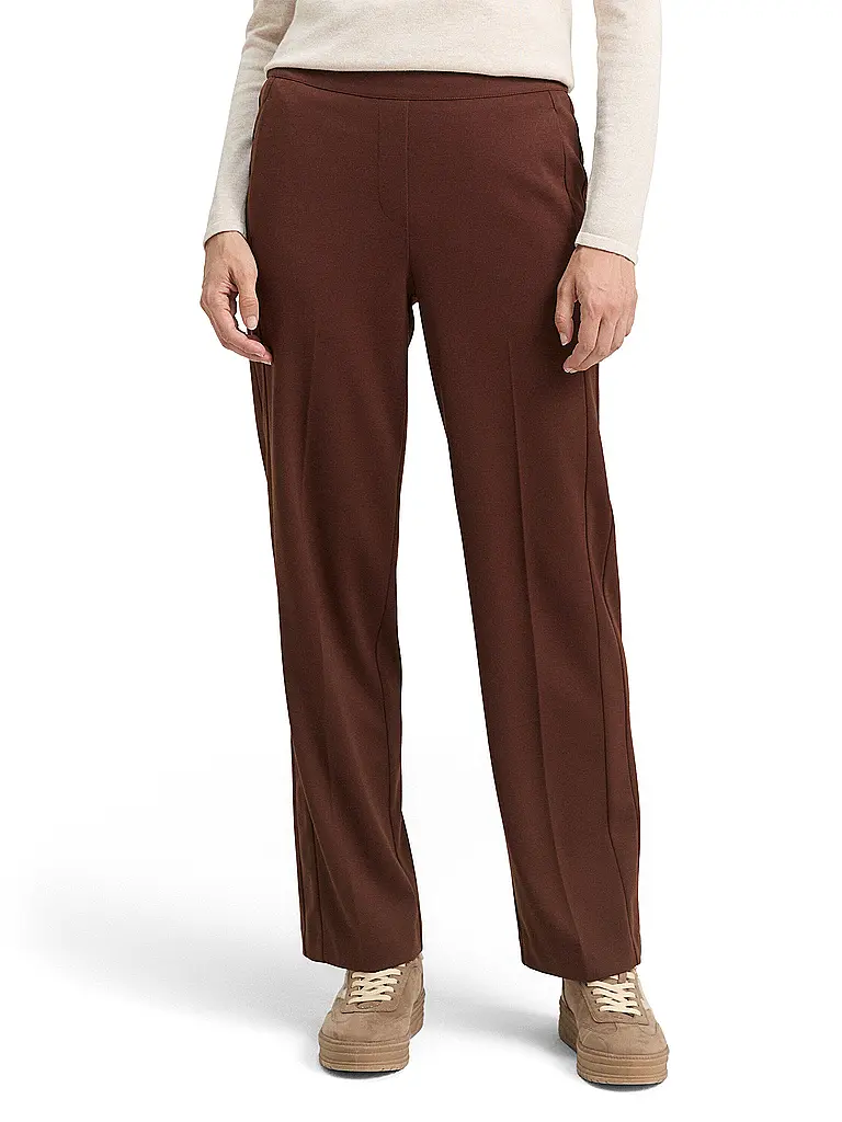 TOM TAILOR | Businesshose Straight Fit | Marrón