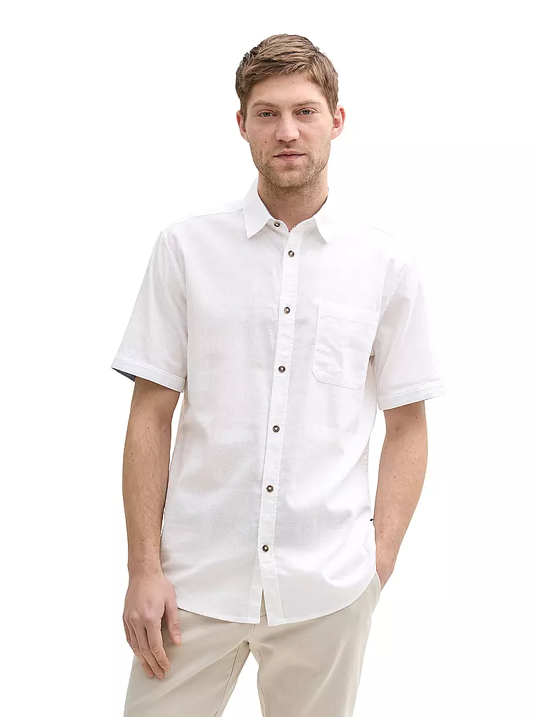 TOM TAILOR | Camisa Regular Fit | Blanco