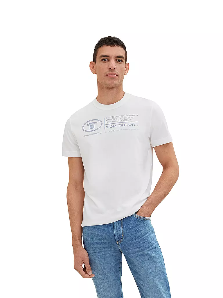TOM TAILOR | Camiseta de corte regular | Blanco