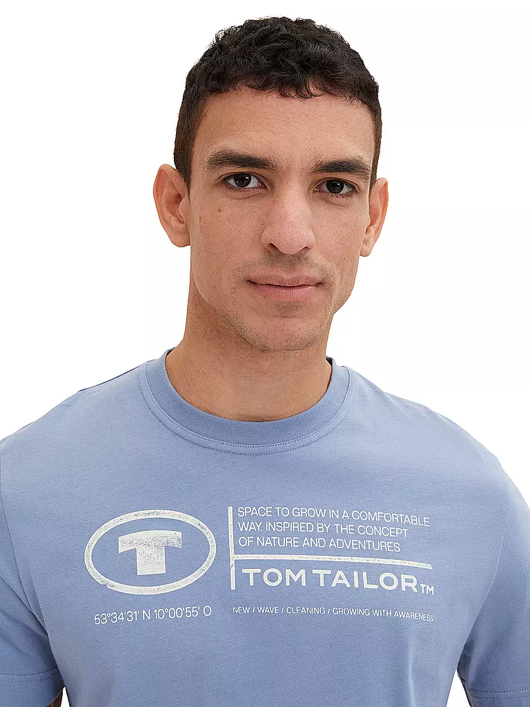 TOM TAILOR | Camiseta de corte regular | Azul claro