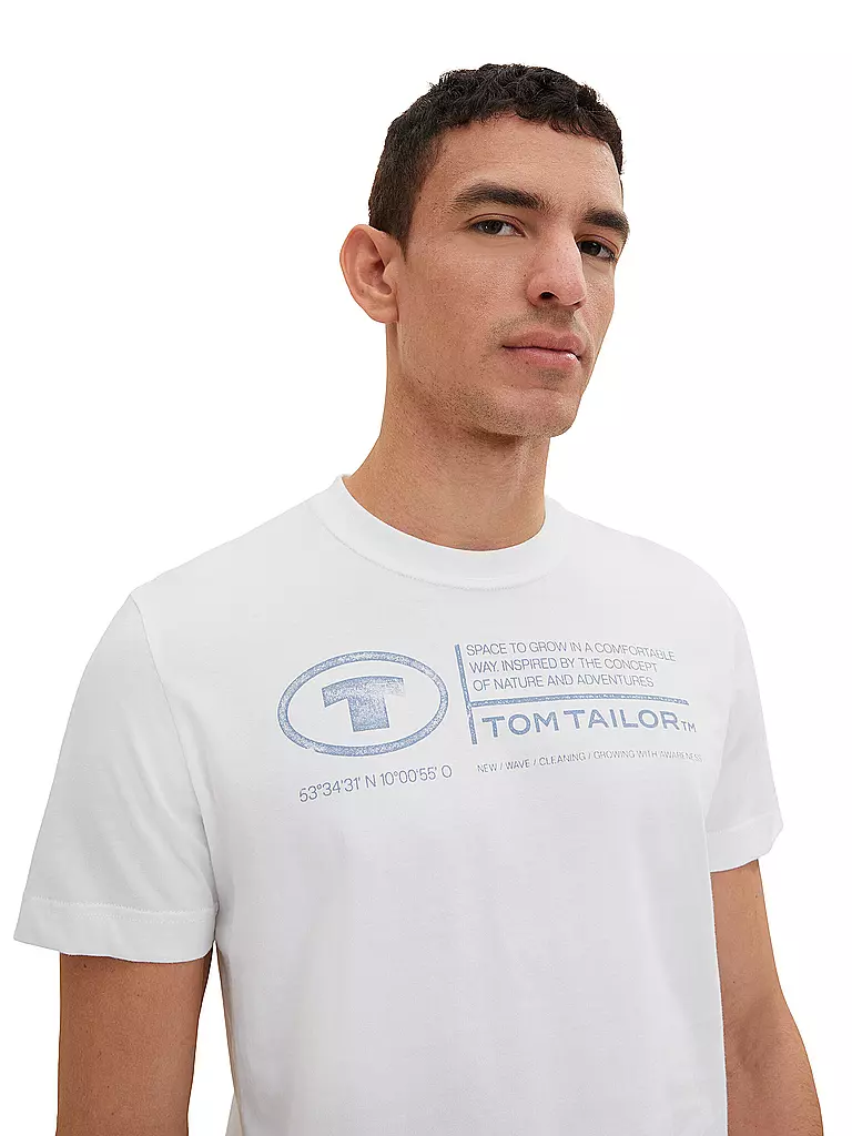 TOM TAILOR | Camiseta de corte regular | Blanco
