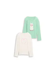 TOM TAILOR | Camiseta de manga larga para niña, paquete de 2 | Blanco