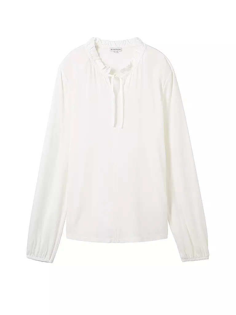 TOM TAILOR | Camiseta de manga larga | Blanco