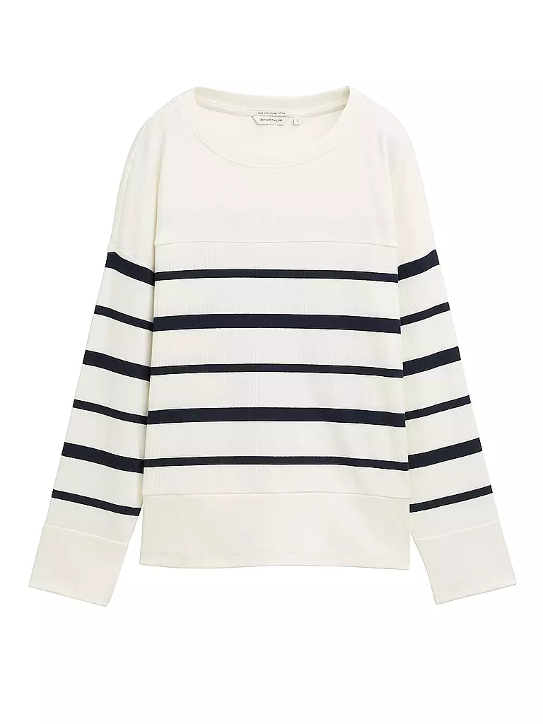 TOM TAILOR | Camiseta de manga larga | Crema