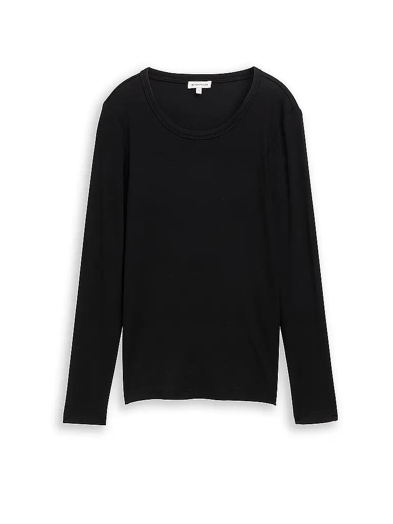 TOM TAILOR | Camiseta de manga larga | Negro