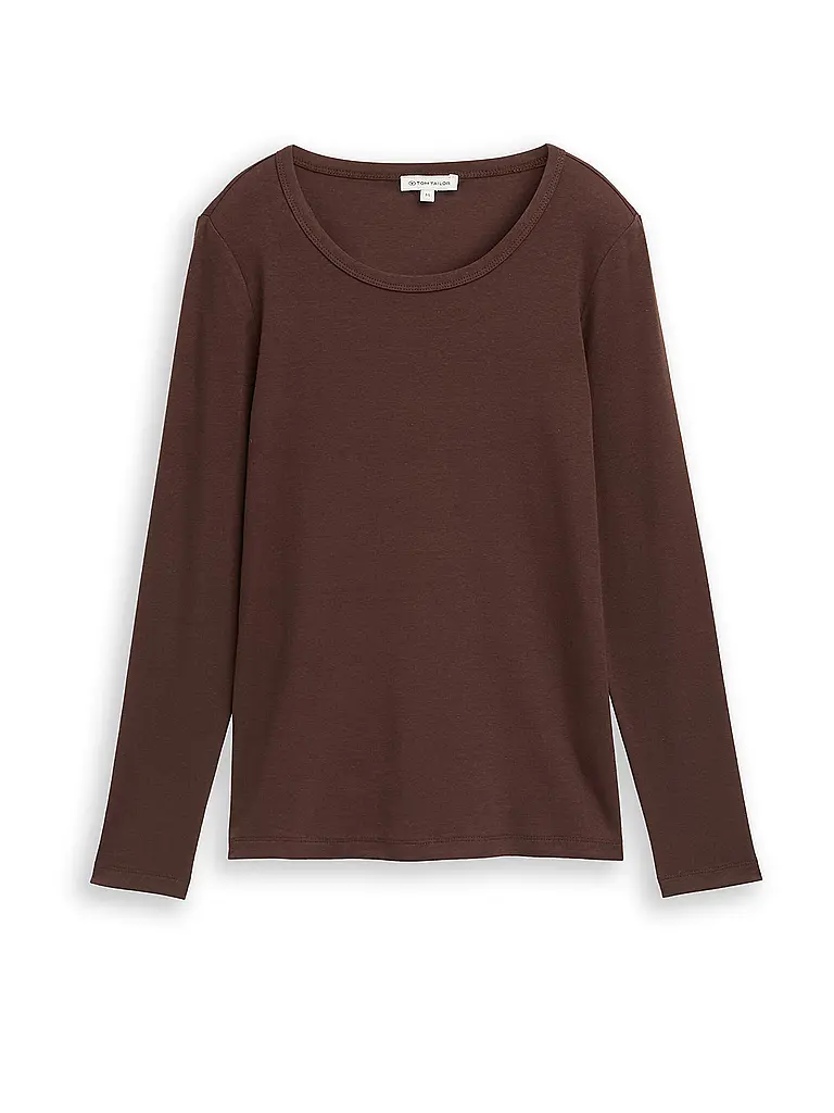 TOM TAILOR | Camiseta de manga larga | Marrón