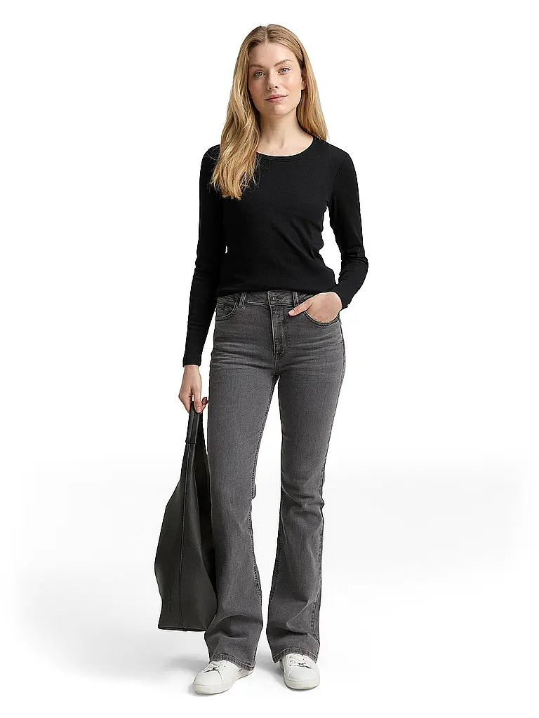 TOM TAILOR | Camiseta de manga larga | Negro