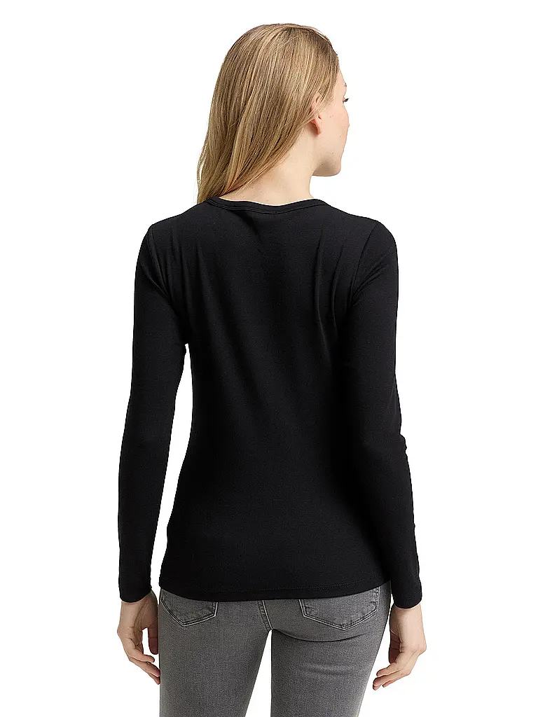 TOM TAILOR | Camiseta de manga larga | Negro