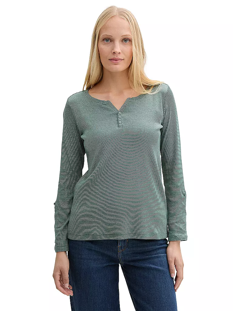 TOM TAILOR | Camiseta de manga larga | Verde