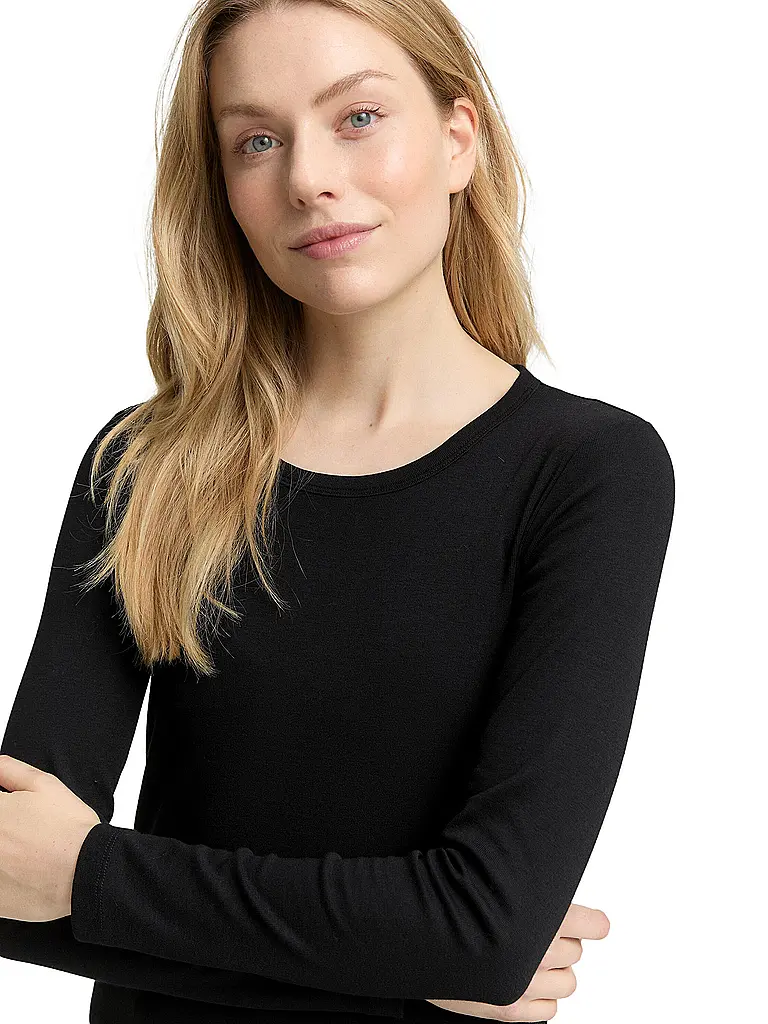 TOM TAILOR | Camiseta de manga larga | Negro