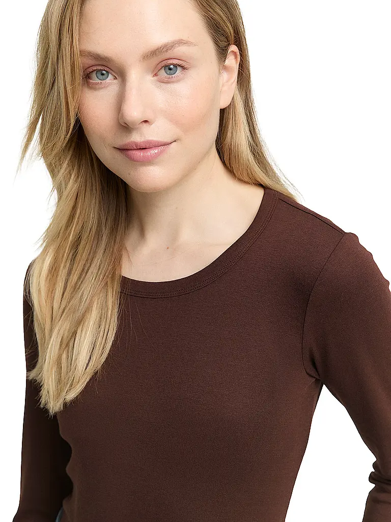 TOM TAILOR | Camiseta de manga larga | Marrón