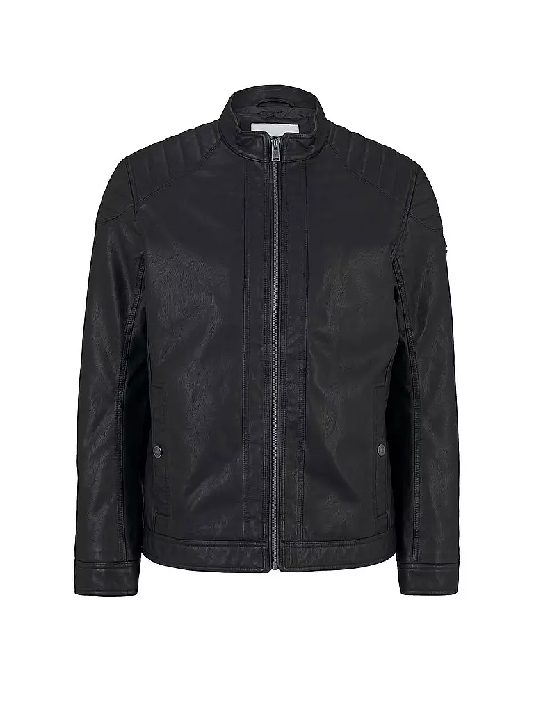 TOM TAILOR | Cazadora de cuero | Negro