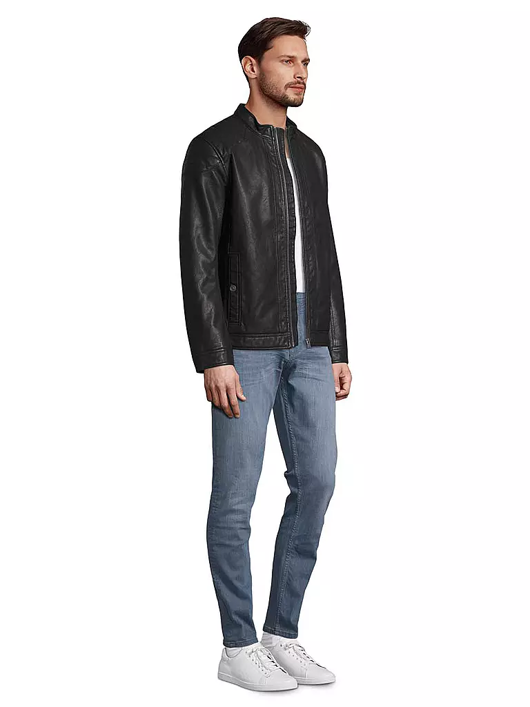 TOM TAILOR | Cazadora de cuero | Negro
