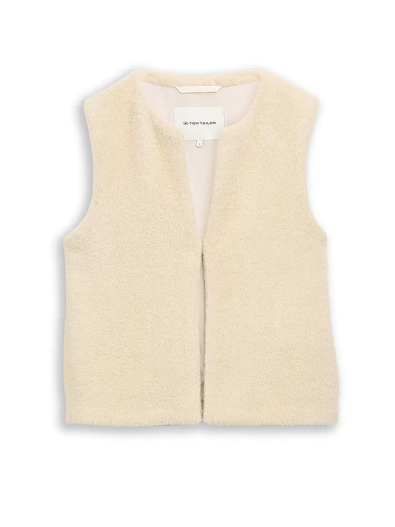 TOM TAILOR | Chaleco con aspecto de piel | Beige