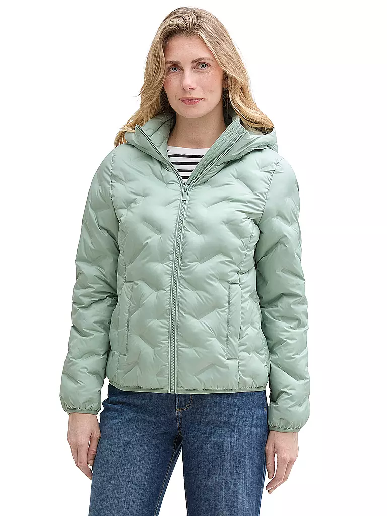 TOM TAILOR | Chaqueta acolchada con costuras | Verde