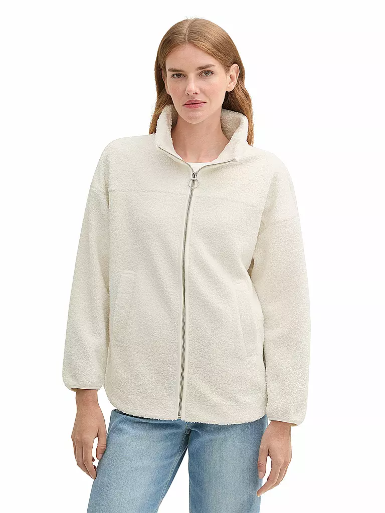 TOM TAILOR | Chaqueta de felpa | Blanco