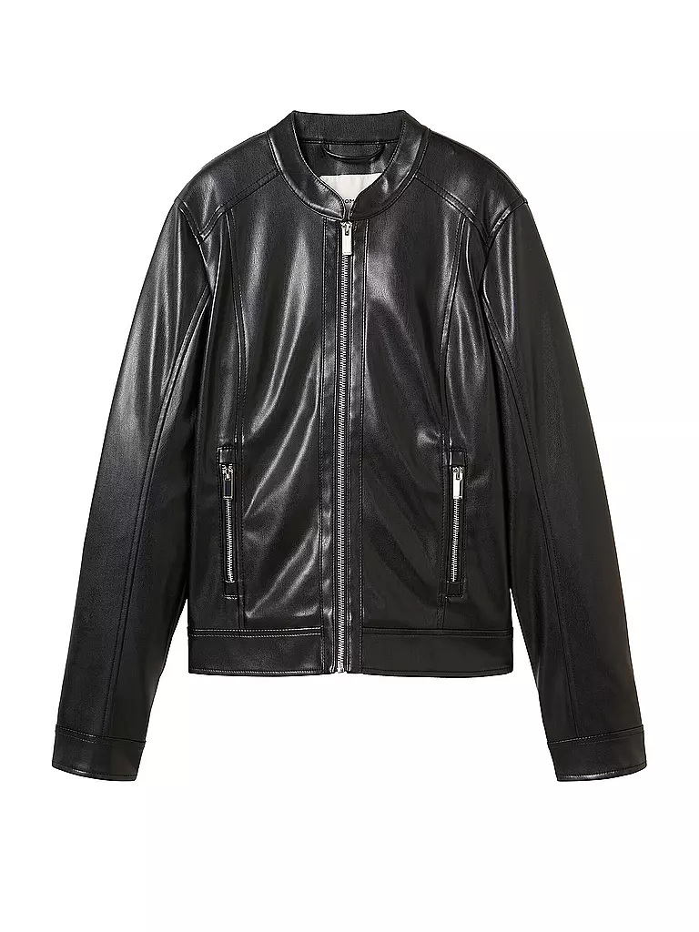 TOM TAILOR | Chaqueta de imitación de cuero | Negro