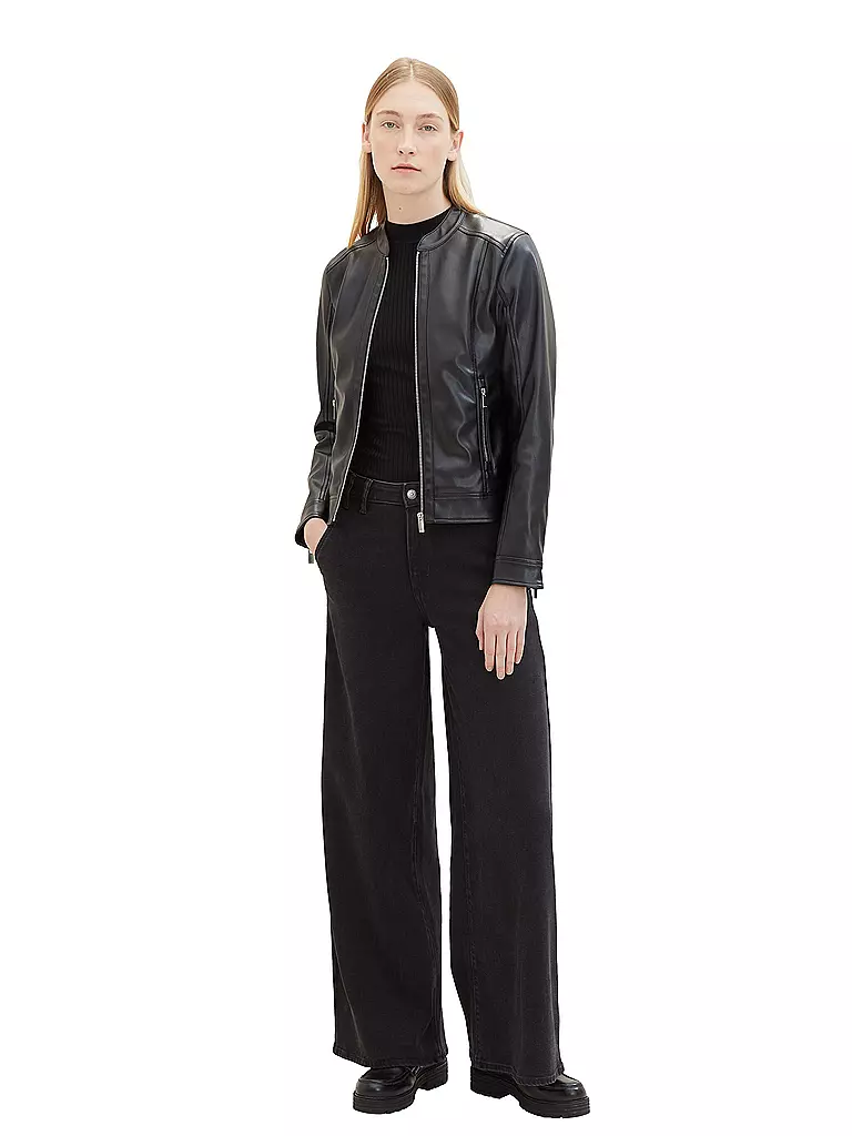 TOM TAILOR | Chaqueta de imitación de cuero | Negro