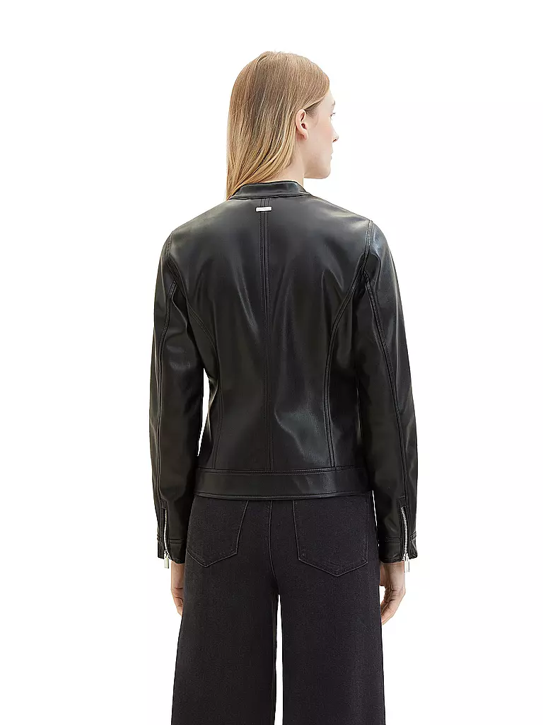 TOM TAILOR | Chaqueta de imitación de cuero | Negro