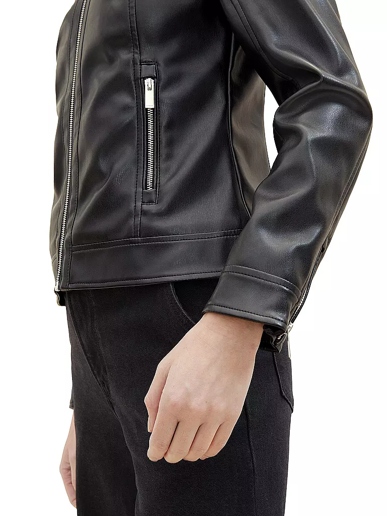 TOM TAILOR | Chaqueta de imitación de cuero | Negro
