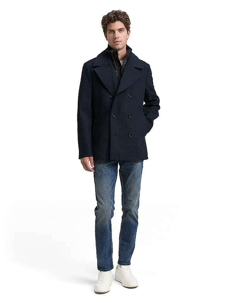 TOM TAILOR | Chaqueta de lana 2 en 1 | Azul