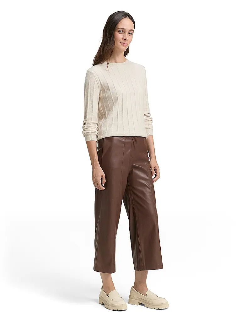 TOM TAILOR | Culotte con aspecto de cuero | Marrón