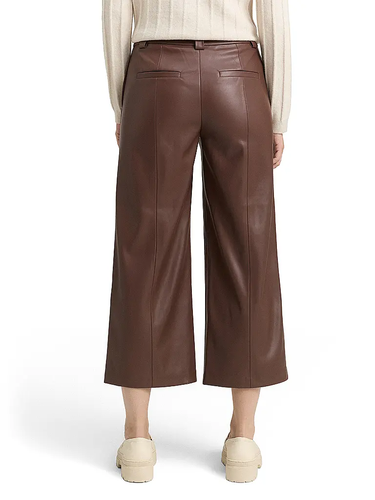 TOM TAILOR | Culotte con aspecto de cuero | Marrón
