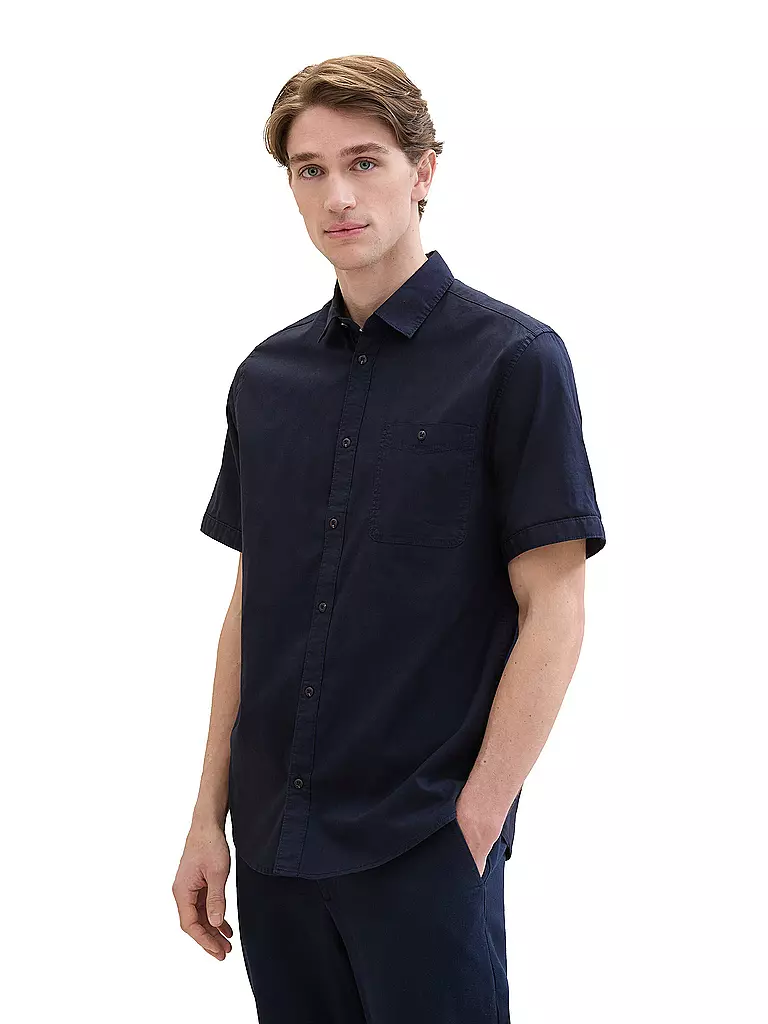 TOM TAILOR | Hemd Regular Fit  | Azul oscuro