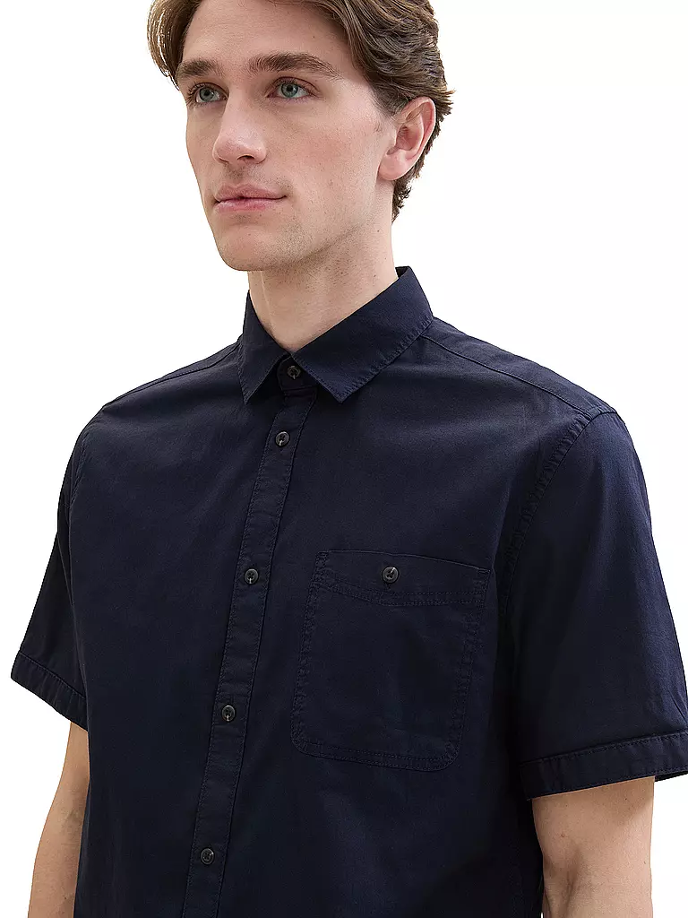 TOM TAILOR | Hemd Regular Fit  | Azul oscuro