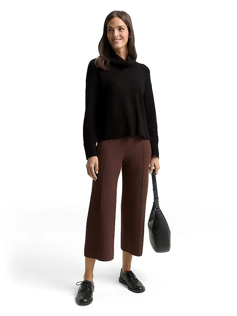 TOM TAILOR | Jersey de cuello alto corte oversized | Negro