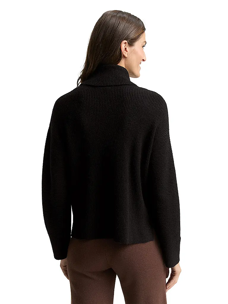 TOM TAILOR | Jersey de cuello alto corte oversized | Negro