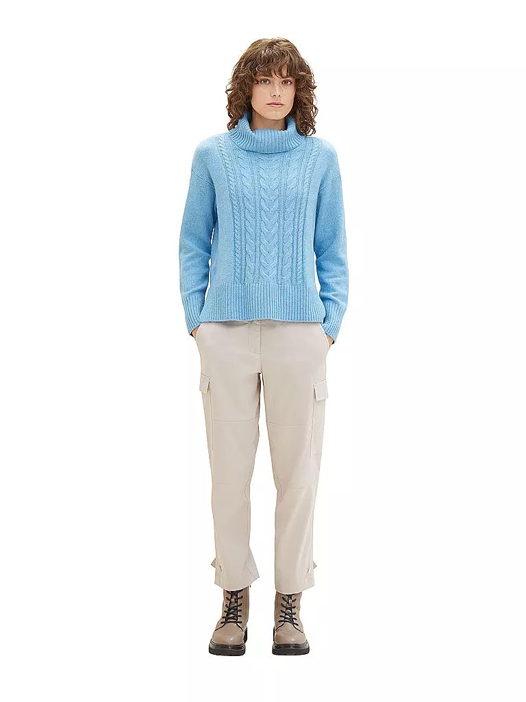 TOM TAILOR | Jersey de cuello alto | Azul claro