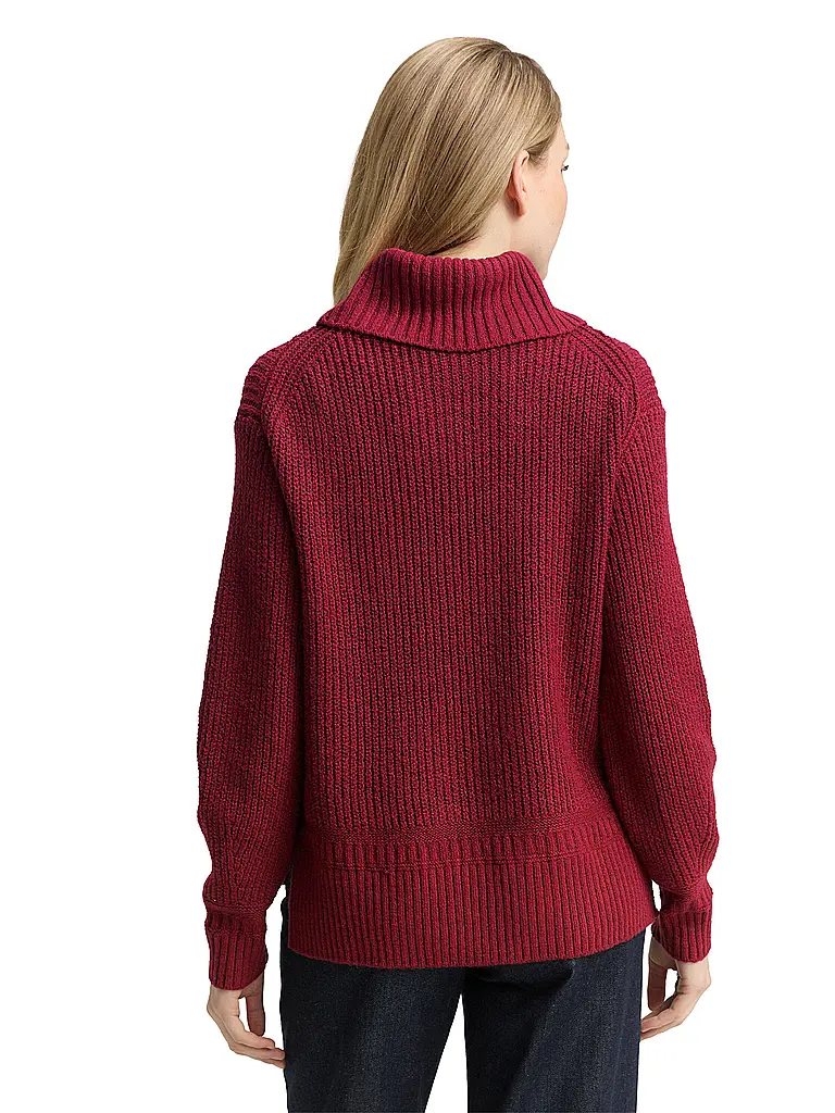 TOM TAILOR | Jersey de cuello alto | Rojo oscuro