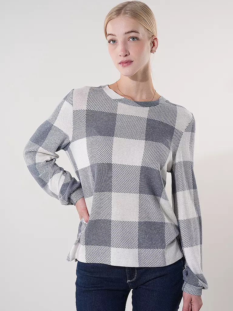 TOM TAILOR | Langarmshirt COSY CHECK | Gris claro