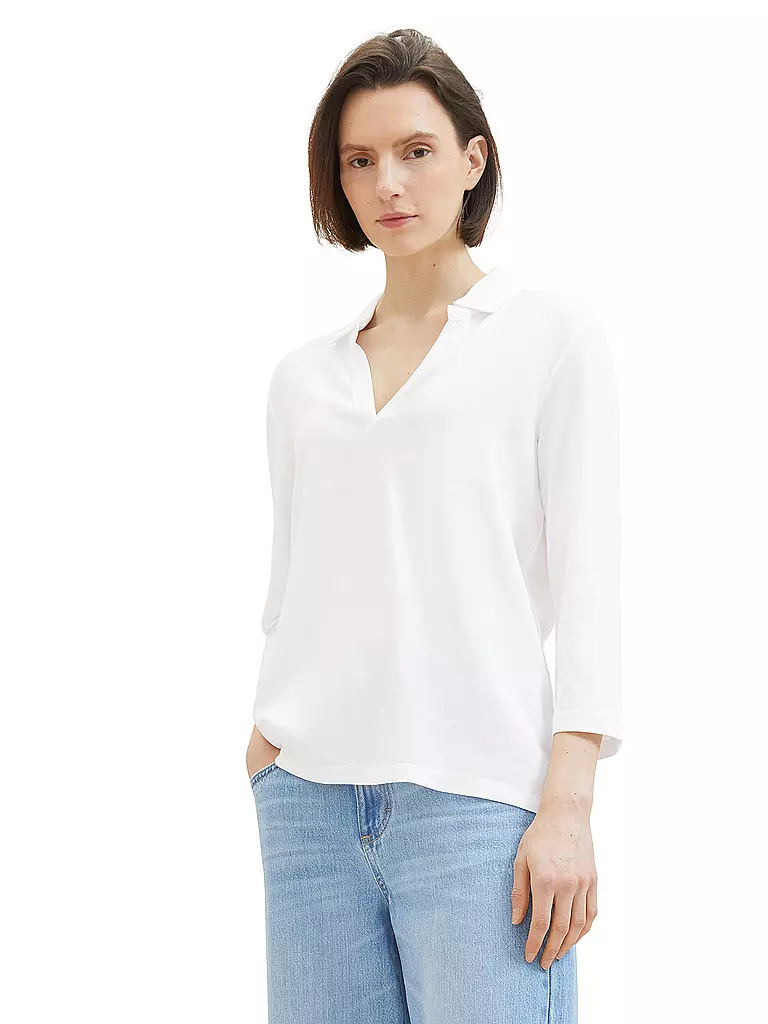 TOM TAILOR | Langarmshirt | Blanco