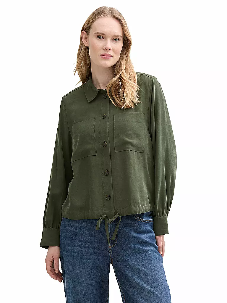 TOM TAILOR | Sobrecamisa | Verde oscuro