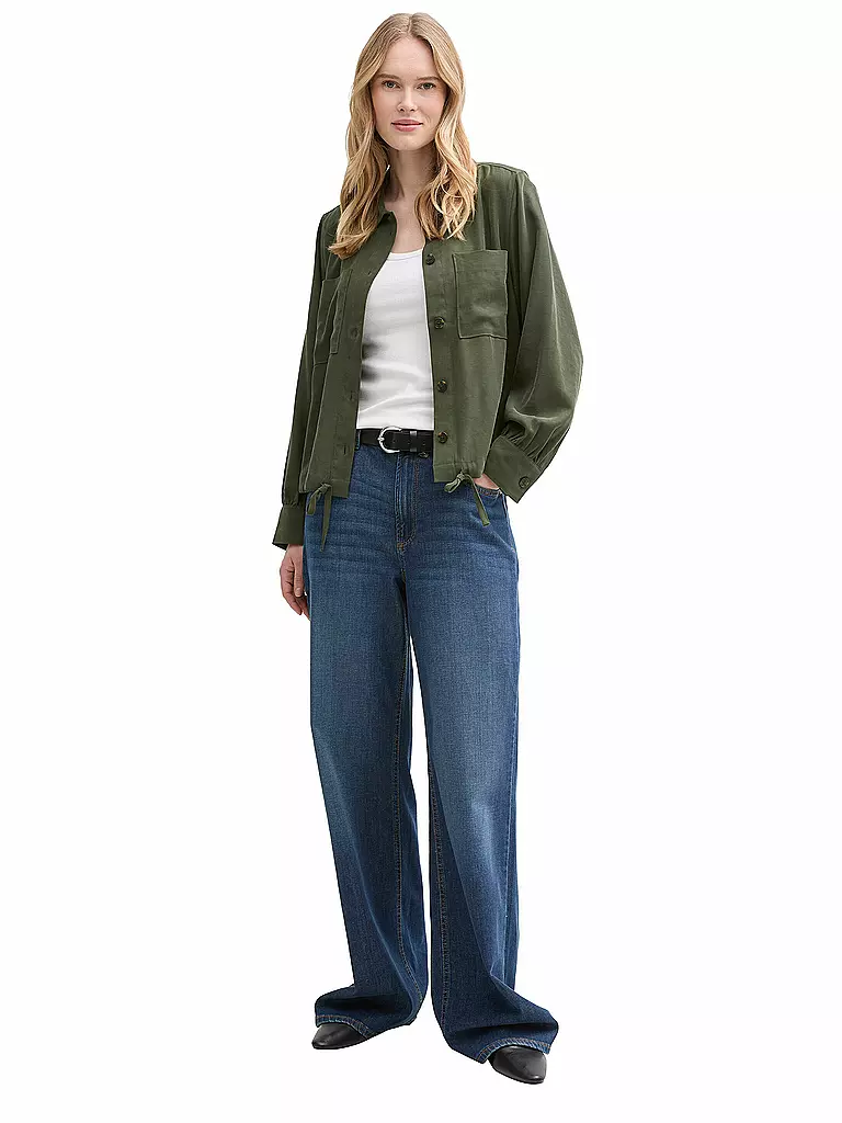 TOM TAILOR | Sobrecamisa | Verde oscuro